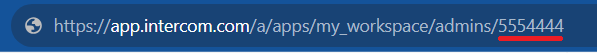 Intercom Admin ID in the URL